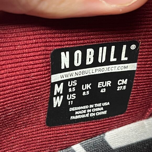 NOBULL Trainer Low Cabernet Zebra Red Athletic CrossFit Training Shoes Mens 9.5 - Picture 8 of 8